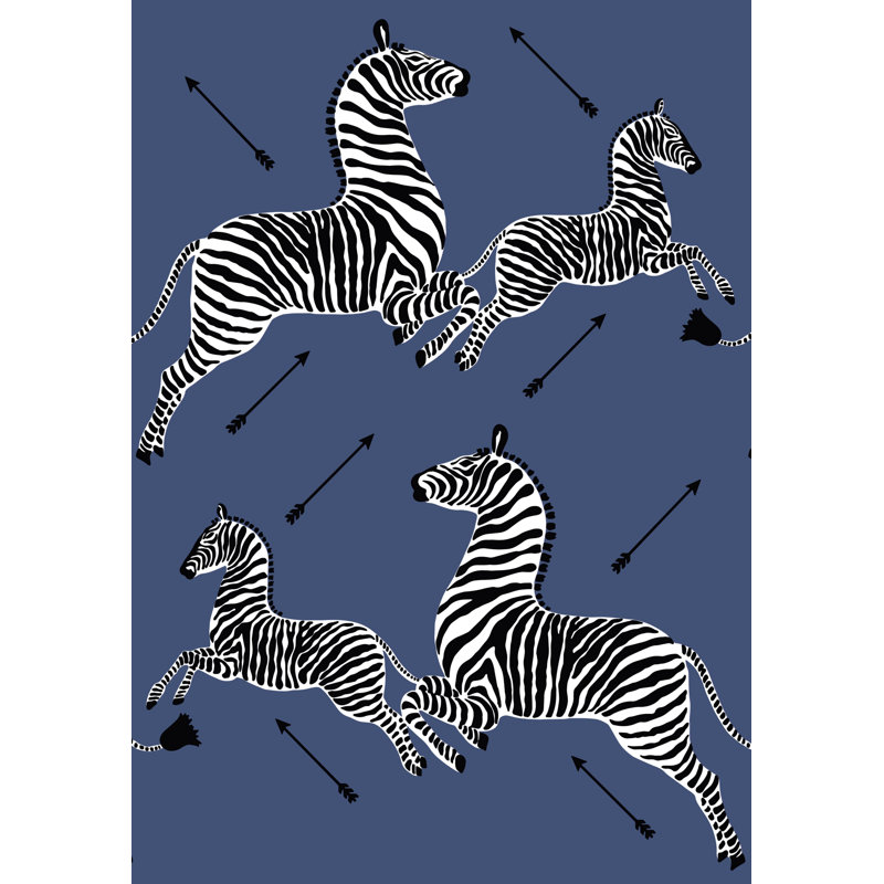 Zebras | Wallpaper | Trimmed, Denim