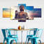 Coucher de soleil et Bouddha, reproduction sur toile-93058302