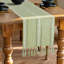 Rustic Farmhouse Table Runner with Tassel 33 x 183cm
