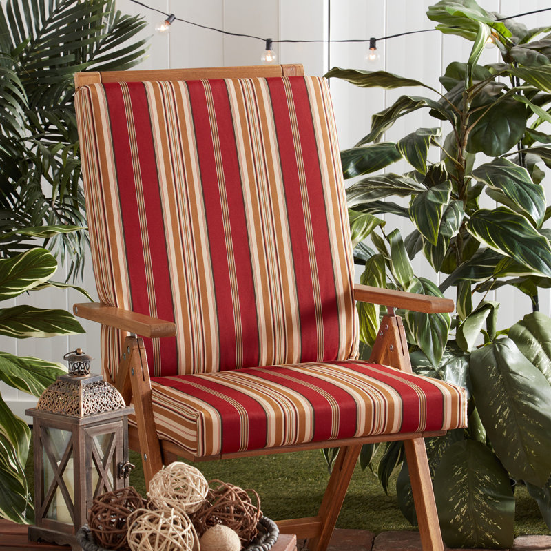 High Back Dining Chair Pad, Roma Striped