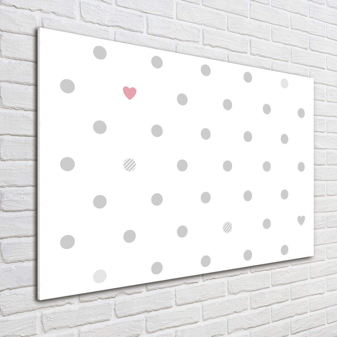 Glasbild Dots And Hearts