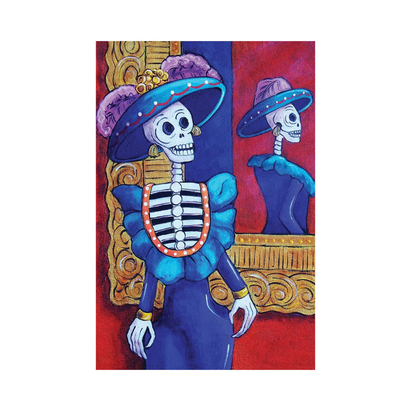 Catrina In The Mirror by Candy Mayer - Wrapped Canvas Gallery-Wrapped Canvas Giclée, 20.32 cm H x 30.48 cm W