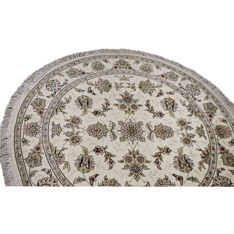 High-Quality Hand-Knotted Ivory Area Rug
