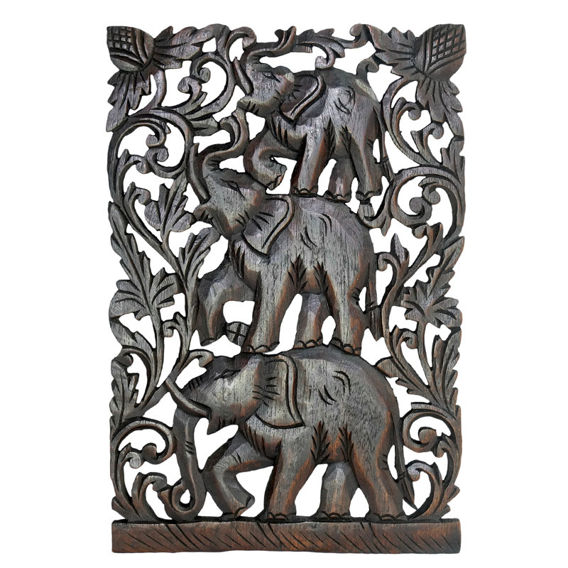 Décoration murale famille d'éléphants