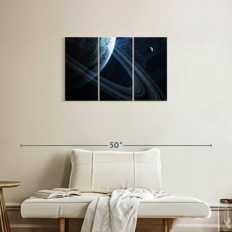 Oberle Earth-Like Ringed Planet, 20" H x 33" W