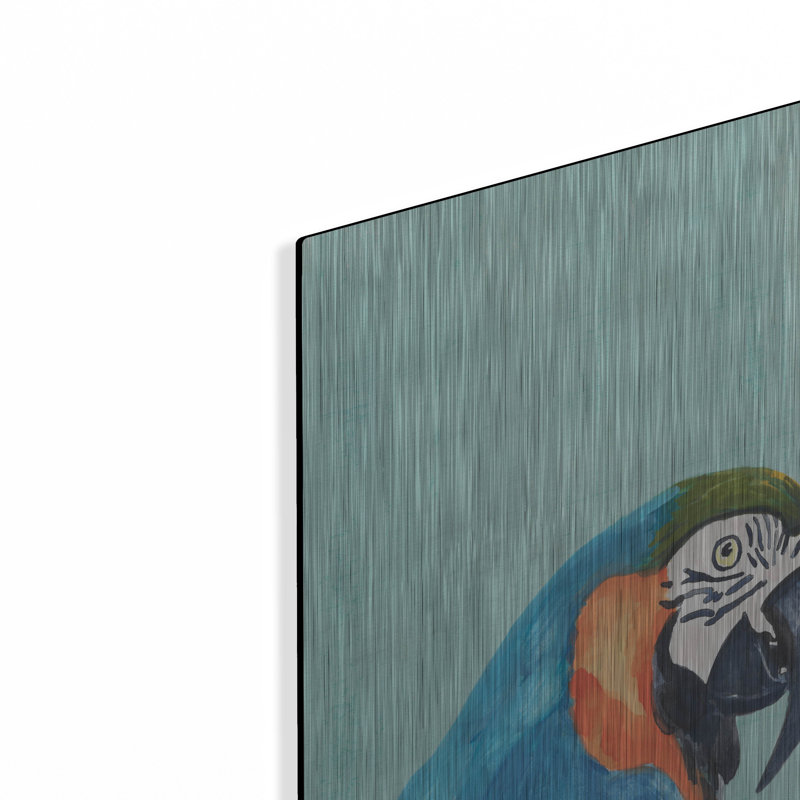  «Exotic Bird On Blue 1» par Annie Warren, art mural en métal, 16 po x 24 po, H 24 po x l 16 po