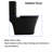 Matte Black Toilet With Dual Flush, 1.1/1.6 , Elongated Bowl For Added Comfort Bathroom In Black, Flush Extra Room Design-124887481