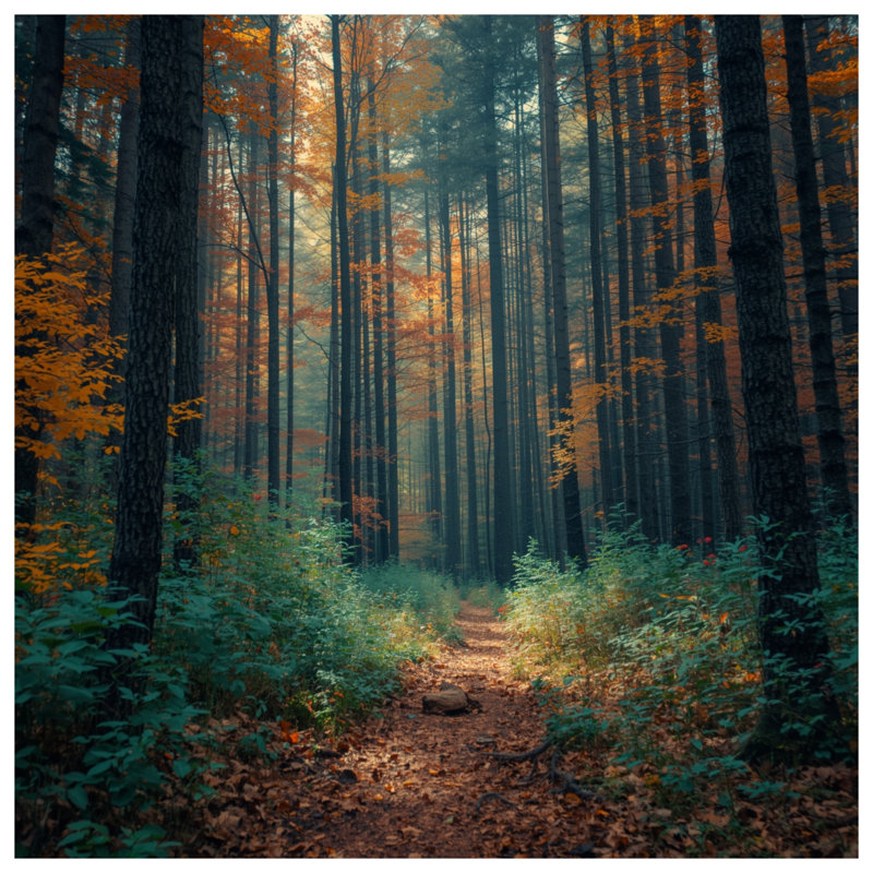 Autumn Forest Pathway Comforter, King