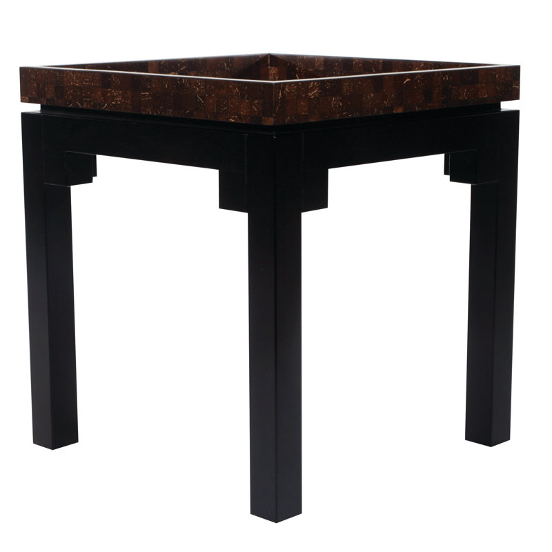 Kan Solid Wood Tray Top End Table, Coco