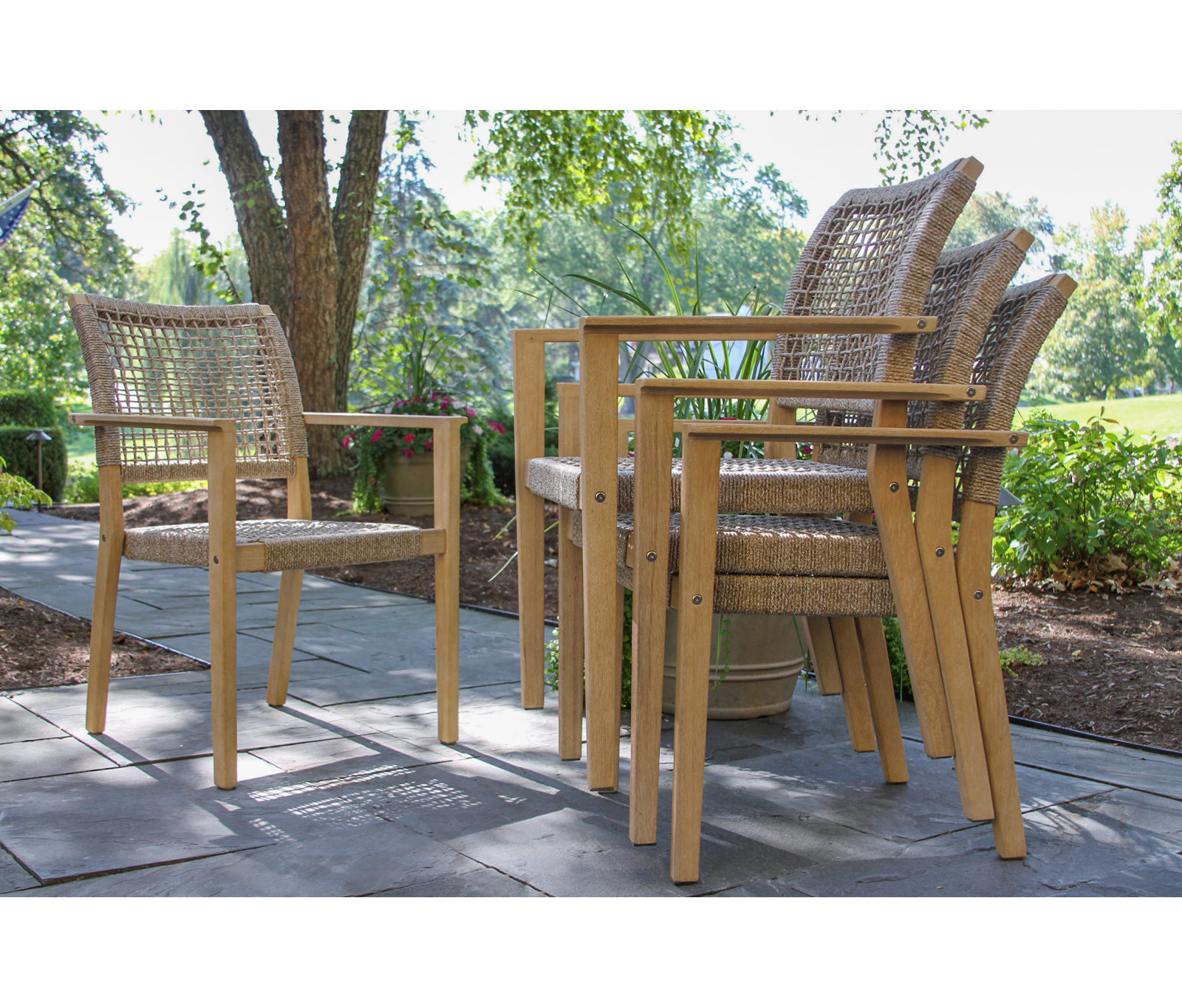 Fleur Stackable Eucalyptus Patio Armchair