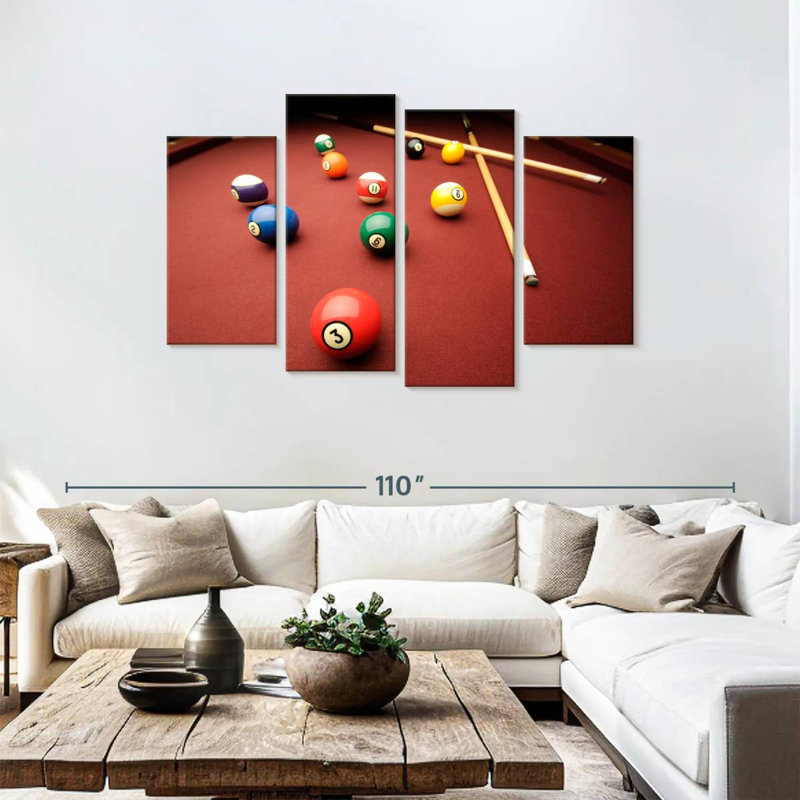 Senne, jeu de billard, H 48 po x l 75 po