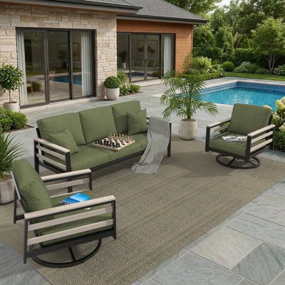 Ensembles de chaises d'extérieur et de patio avec coussins Sunbrella pour sièges de groupe