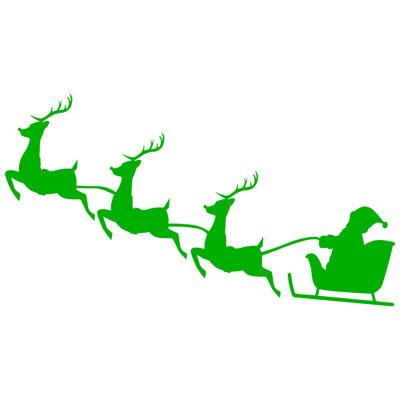 Décalcomanie murale noël renne père noël
