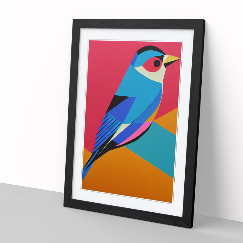 Bird Pop - Single Picture Frame Print, 46cm H x 34cm W x 2cm D, Black Framed