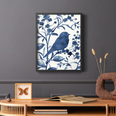 Bluebird Silhouette I Framed Print - Solid Wood