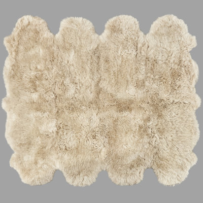 Adaline Solid Colour Sheepskin 180cm X 200cm Area Rug