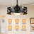 Alva 20 Inch Outdoor Indoor Caged Ceiling Fan with LED Lights, IP44 Waterproof Black-1348977312