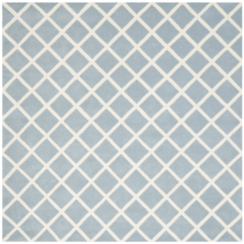 Teresita Hand Tufted Wool Geometric Rug, Square 7'