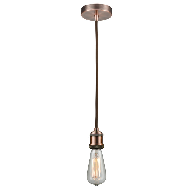 Waterville 1 - Light Single Pendant, Antique Copper/Brown