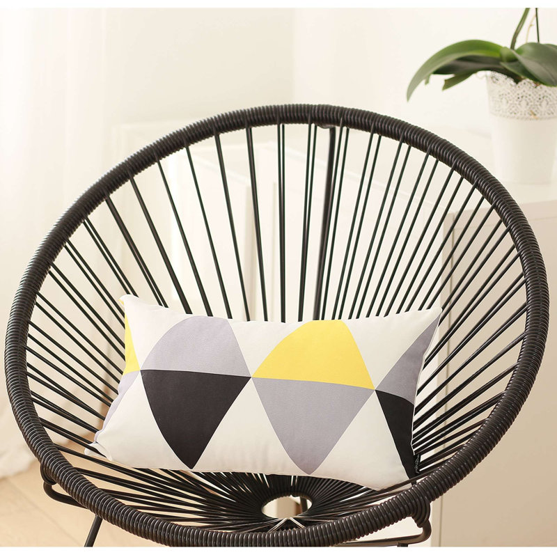 Housse et insert de coussin rectangulaire Cayley, Jaune/gris