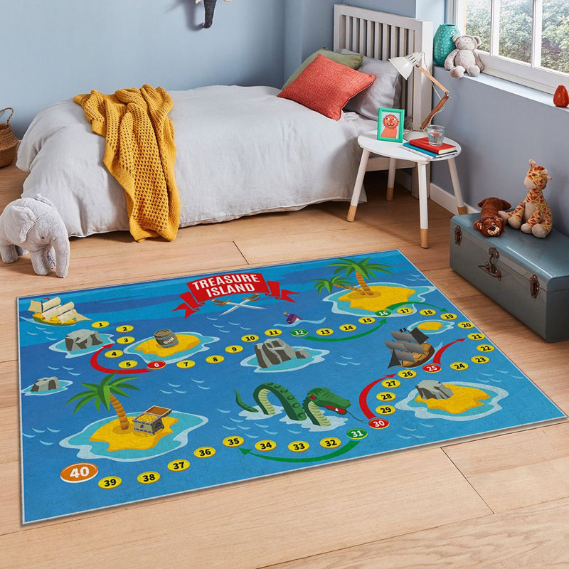 Luxurious Polyester Area Rug, 3.3 x 4.6 Feet | 740 g/m² Velvet Fabric, Non-Slip Felt Dot Underside, Laminated Sponge for Comfort | Antibacterial, Machine Washable at 86°F | Elegant Digital Print Design for Home Décor