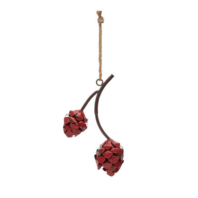 Metal Pinecones On Branch Wall Hanging