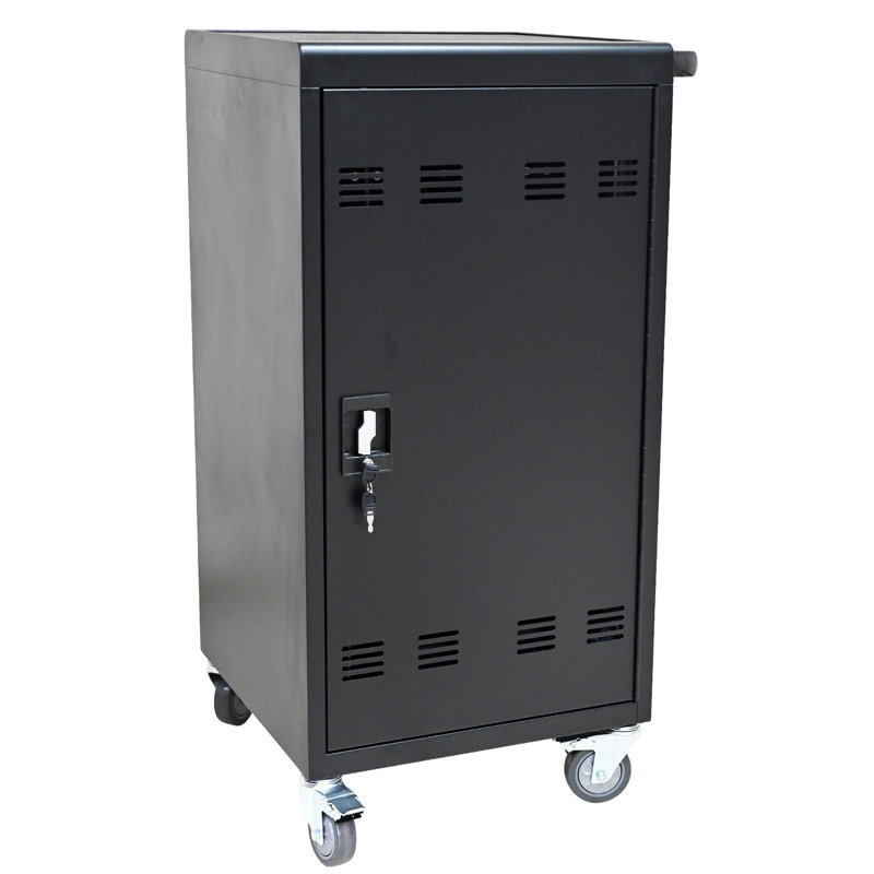 Chariot de charge mobile et armoire pour tablettes PC portables, solution de charge pratique et efficace pour plusieurs appareils.