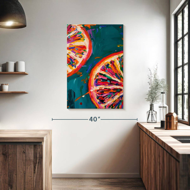 Yarlin Pink Grapefruit Slices, 39" H x 26" W