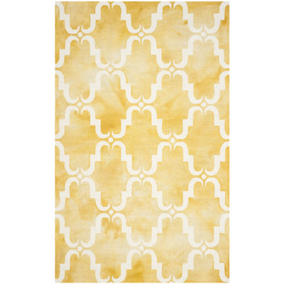 Dip Dye Hand Tufted Wool Geometric Rug