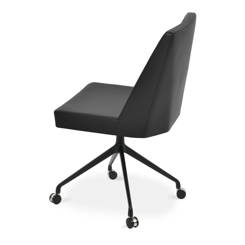 Prisma 19.5'' H Faux Leather Upholstered Side Chair, Black, Black