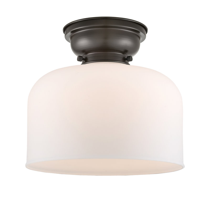 Plafonnier encastré 12 lumières 1 lumière Donaldson, Blanc mat, Bronze frotté à l'huile, Ampoule à DEL rétro de 6 watts