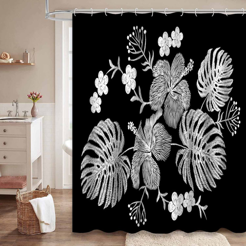 Rideau de douche imperméable Hibiscus Hawaiian, L 72 po x l 72 po