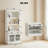 83.4" Tall Modern Bookcase with LED Lighting, 2 Glass Doors, 1 Drawer and Open Shelves, Storage Organizer for Living Room Home Office, White