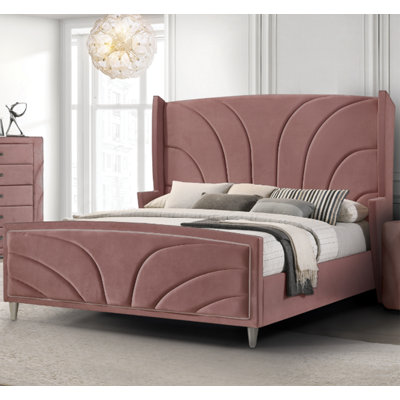 Pahris Upholstered Wingback Bed