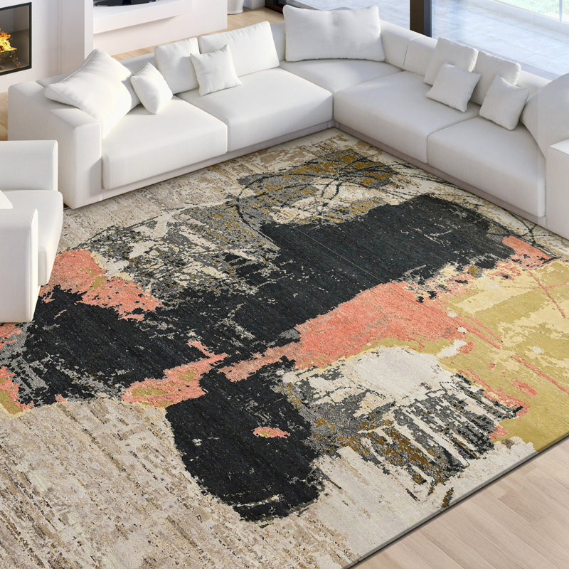 CASKJC704BEBK Abstract Area Rug, Rectangle 9' x 12'