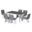 Ensemble de table de salle à manger moderne 7 pièces avec 6 chaises rembourrées Topmax-1667494106