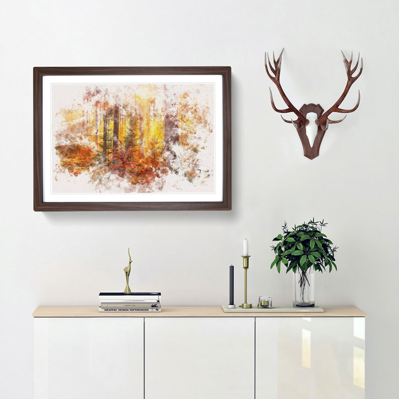 Mystery Forest - Framed Print, 45cm H x 63cm W x 2cm D, Walnut Framed