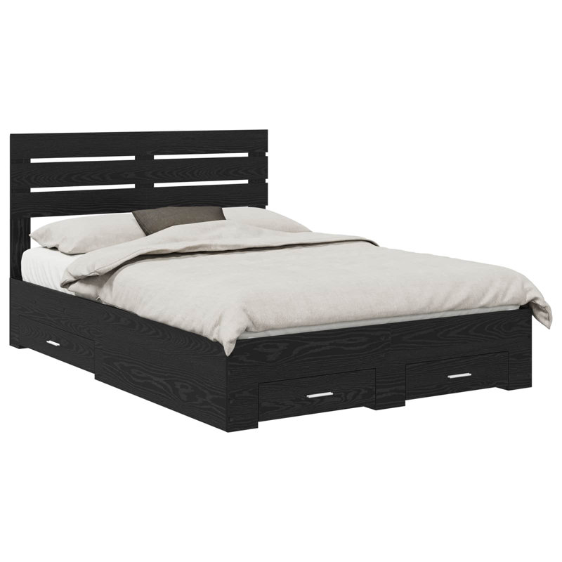 Bed, Kingsize (5'), Black Oak