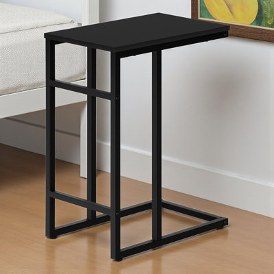 Accent Table, C-shaped, End, Side, Snack, Laminate, Metal