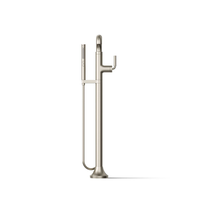 Tone Floor Mounted Clawfoot Tub Faucet, Vibrant Brushed Nickel