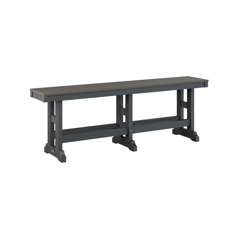 Berlin Gardens Garden Classic 66″ Counter Bench, 23" H x 12.5" W x 66" D, Coastal Grey/Black