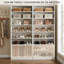 Armoire à chaussures blanche à 9 niveaux avec rangement ouvert et tablettes réglables, peu encombrante pour le salon