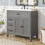 Meuble-lavabo rétro 36 po avec lavabo en céramique et tiroirs à fermeture en douceur-1134636016