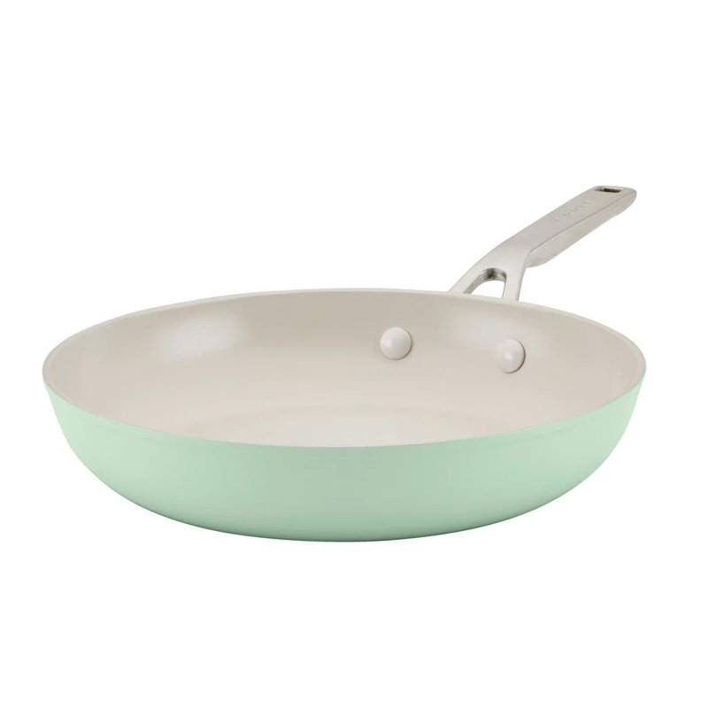 Poêle à frire en céramique anodisée dure KitchenAid - Pistache de 12,25 po / 31 cm, Vert, 10"