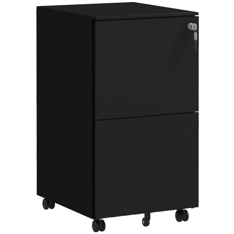 37cm Wide 2 -Drawer Steel File Cabinet, Black