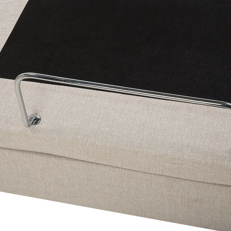 Robards Upholstered Adjustable Bed, Beige, European Single (90 x 200cm)