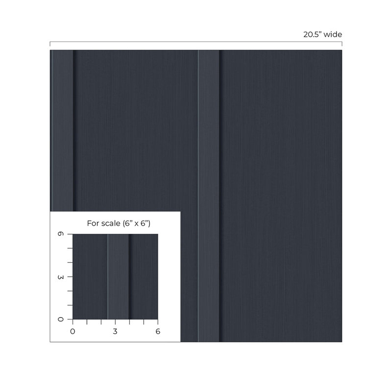 Papier peint imitation bleu foncé Seabrook Designs, Bleu foncé