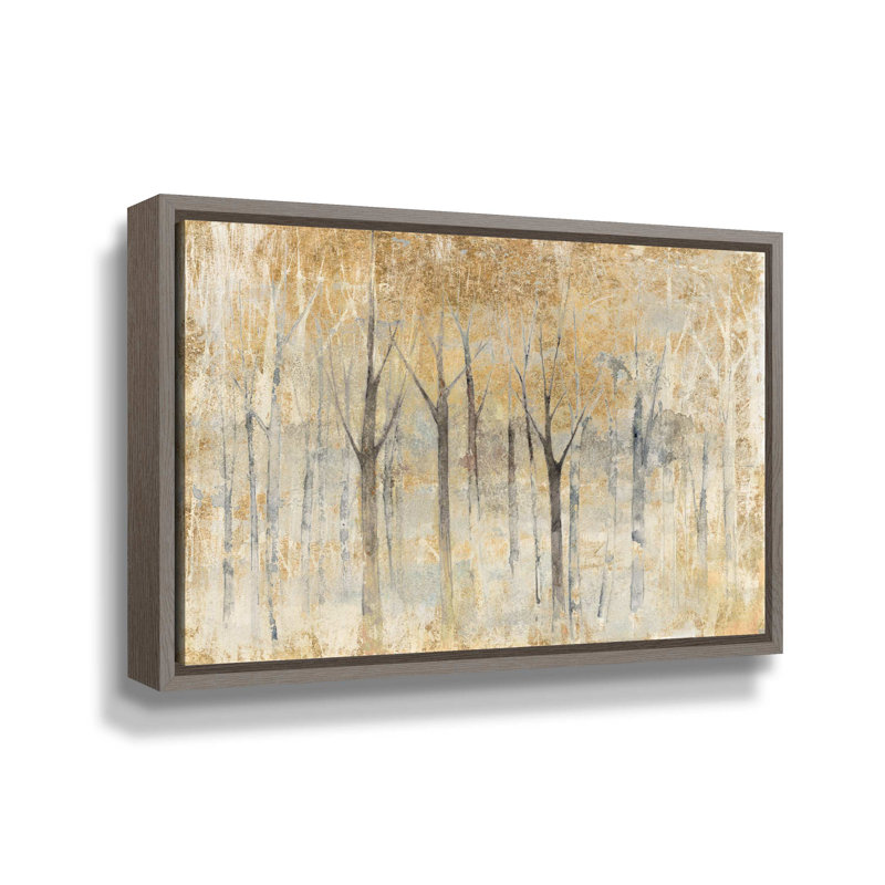 «Seasons End Gold», reproduction sur toile tendue, H 16 po x l 24 po x P 2 po, Cadre flottant gris