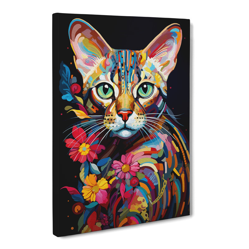 Bengal Cat Orphism Art - Wrapped Canvas, 76cm H x 50cm W x 3cm D