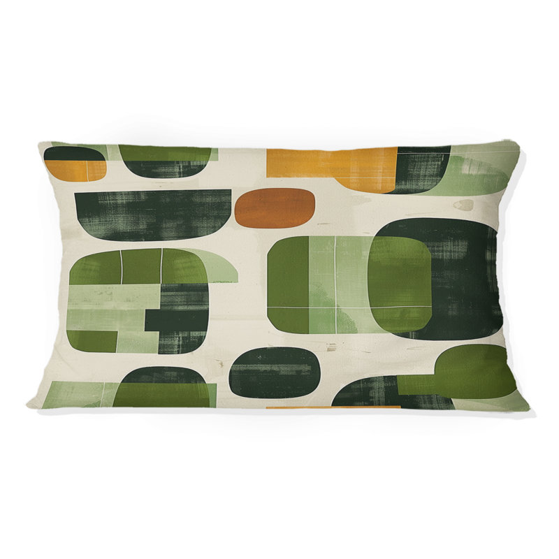 Coussin lombaire vert Midcentury Shapes II - Midcentury